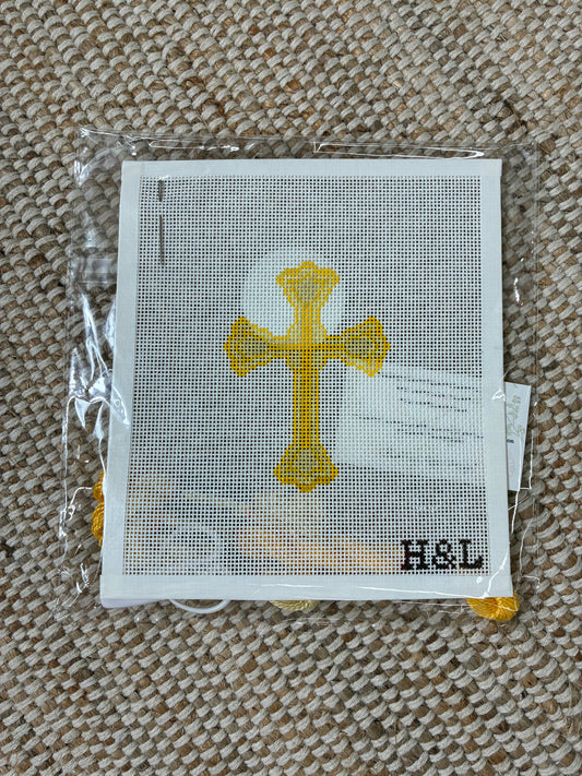 Cross Needlepoint Canvas by Henry & Lu - Yellow