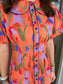 Tangerine Blooms Mini Dress