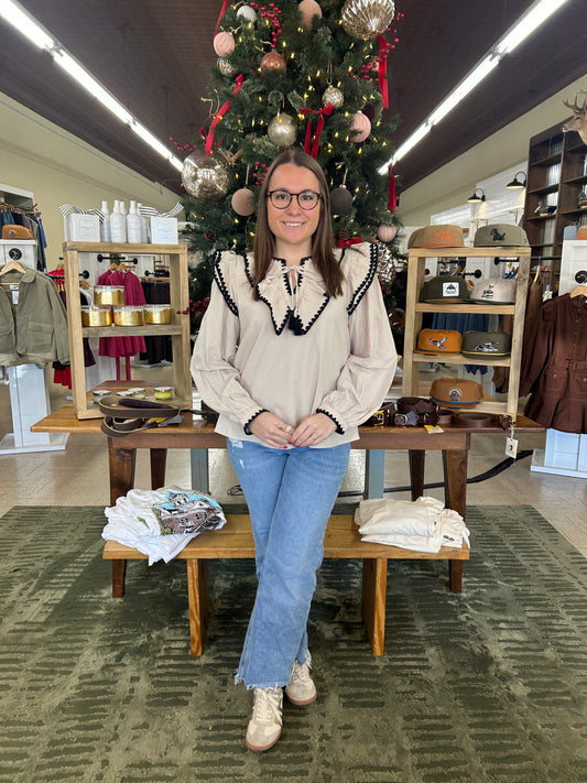 The Eloise Ruffled Peasant Top