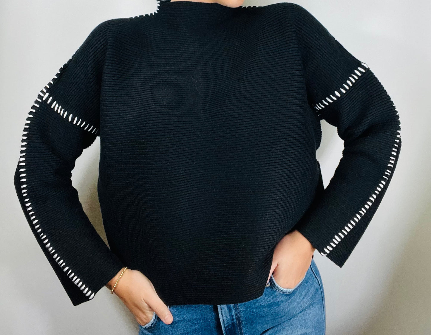 Contrast Stitch Sweater