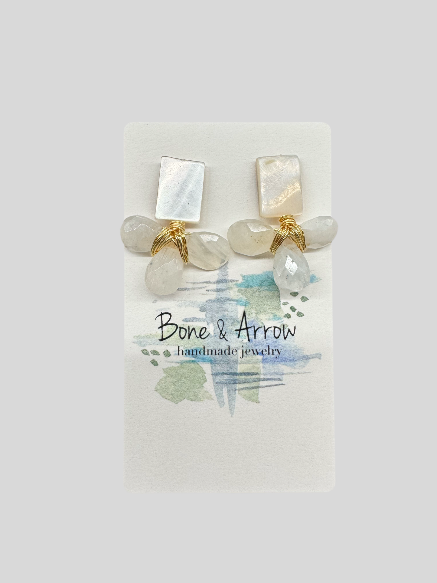June - Moonstone Birthstone Studs