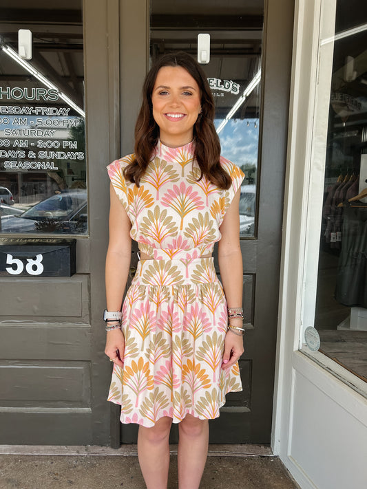 Elise Dress in Spring Palms
