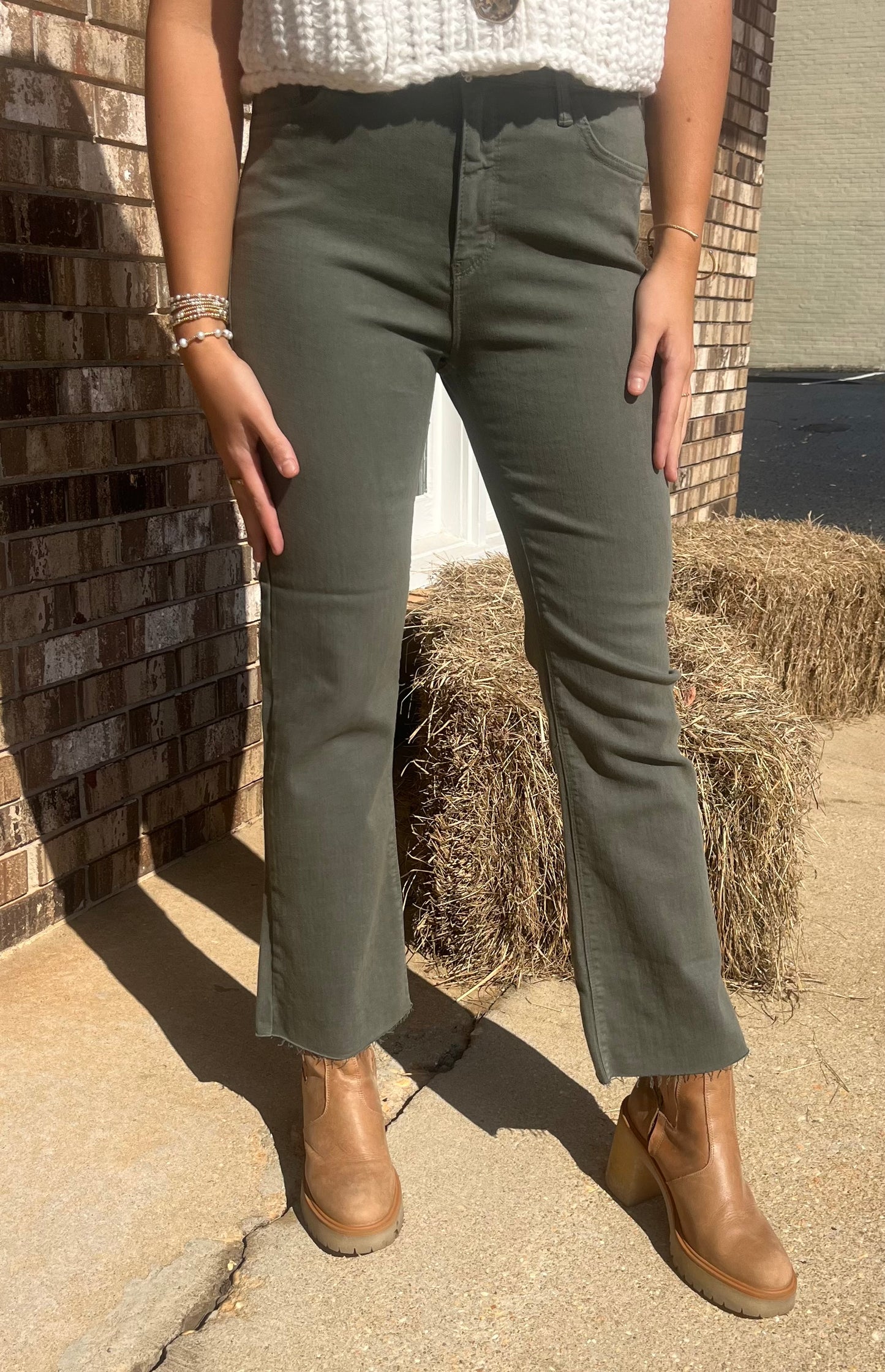 Olive Kick Flare Jean