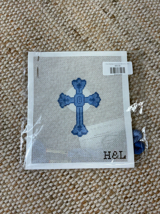 Cross Needlepoint Canvas by Henry & Lu - Blue