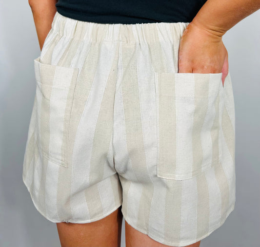 Striped Linen Shorts