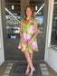 The Palm Garden Tie Neck Dress