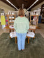 Classic Stripe Button Down Shirt in Clover Green