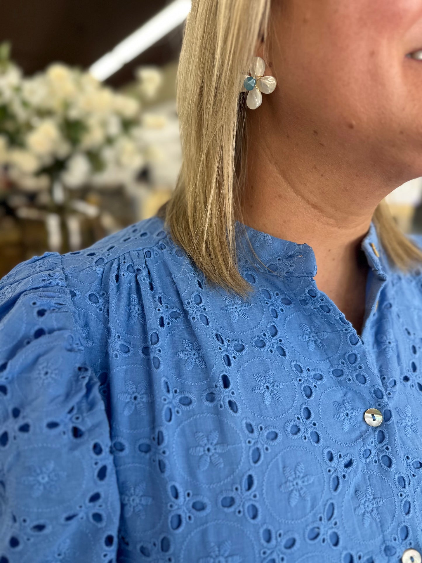 Caroline Eyelet Midi Dress