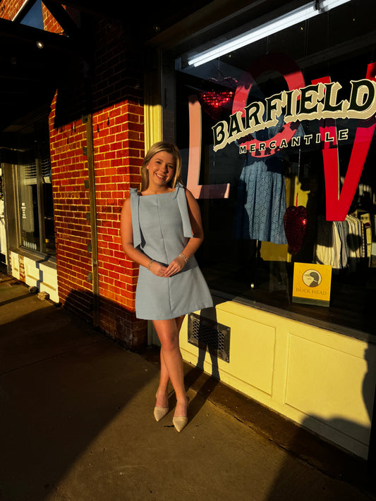 Sunday Blue Bow Dress