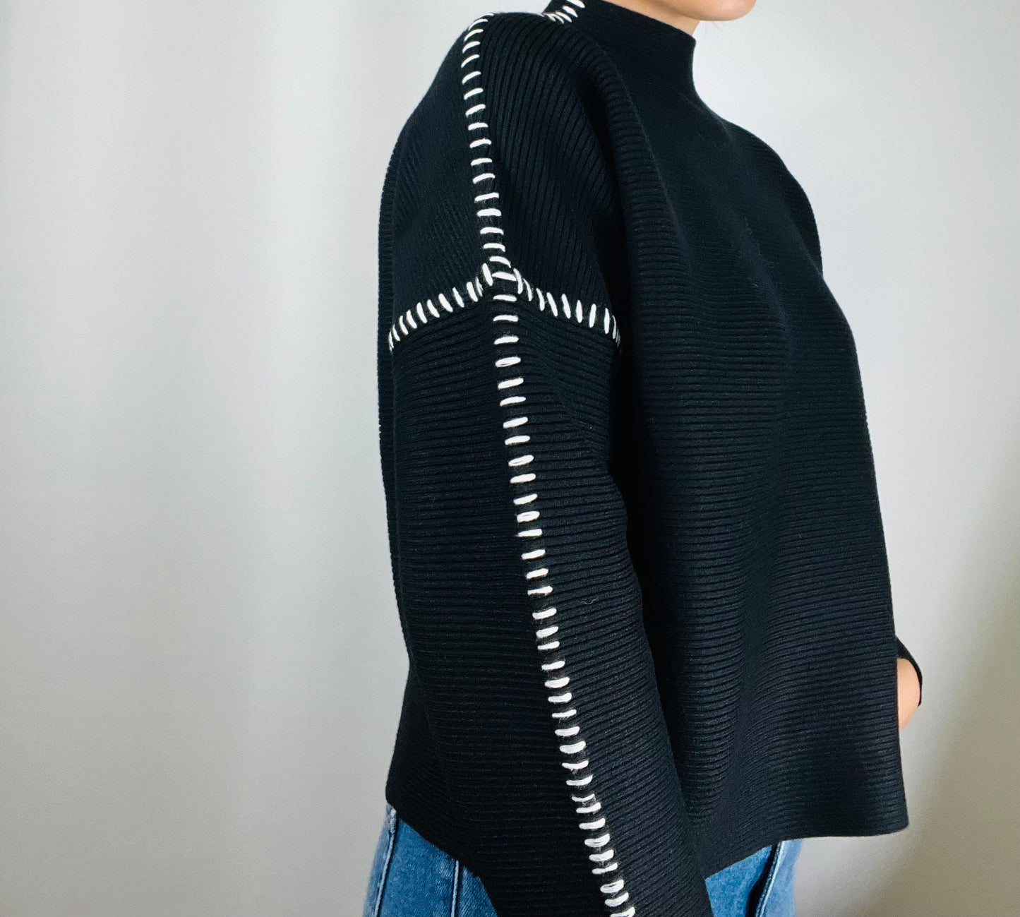 Contrast Stitch Sweater