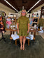 Olivia Jacquard Tie Neck Mini Dress