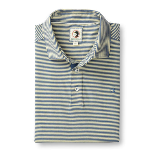 Hanover Pima Cotton Polo in Neal Stripe Pale Yellow