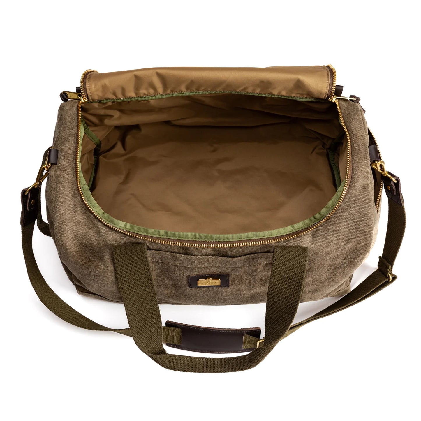 Waxed Canvas Overnighter bag in field brown