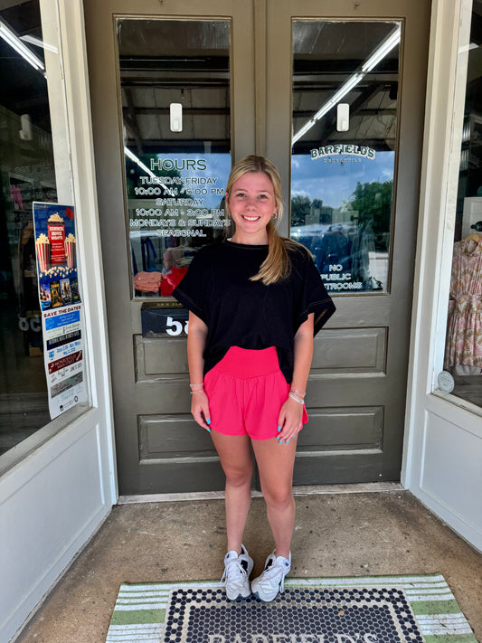 Core Tempo Shorts in Sunset Coral