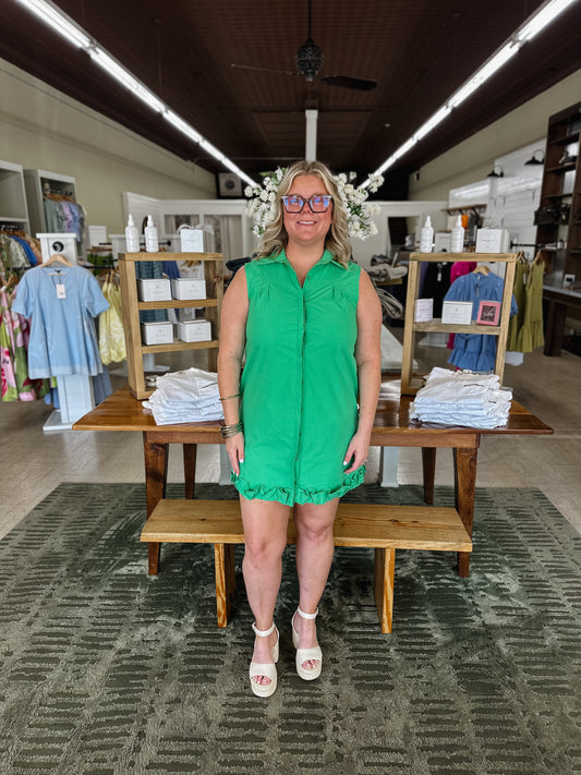 Emerald Ease Mini Dress