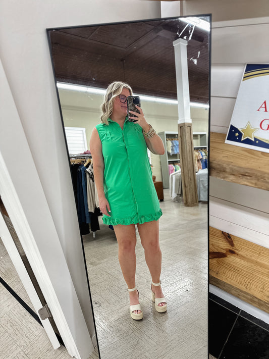Emerald Ease Mini Dress