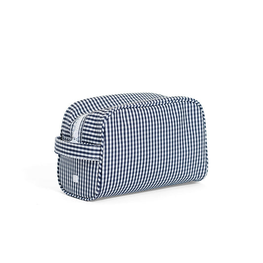 TRVL Stowaway Toiletry Bag - Navy Gingham