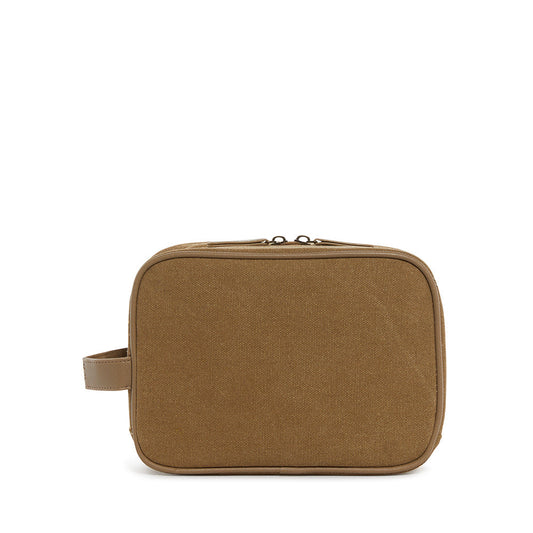 TRVL Men’s Dopp Toiletry Bag - Coated Canvas Hay