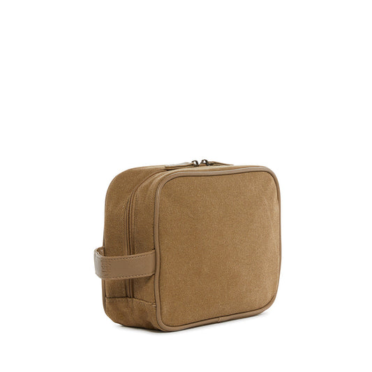 TRVL Men’s Dopp Toiletry Bag - Coated Canvas Hay