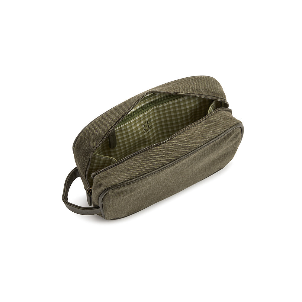 TRVL Men’s Dopp Toiletry Bag - Coated Canvas Cactus