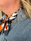 Dallis Foshee Scarf in Navy + Orange