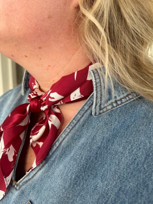Dallis Foshee Scarf in Crimson + White