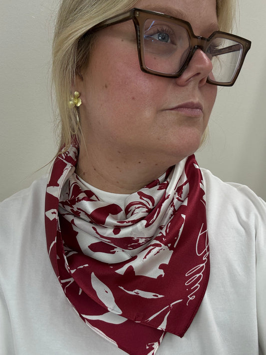 Dallis Foshee Scarf in Crimson + White