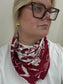 Dallis Foshee Scarf in Crimson + White