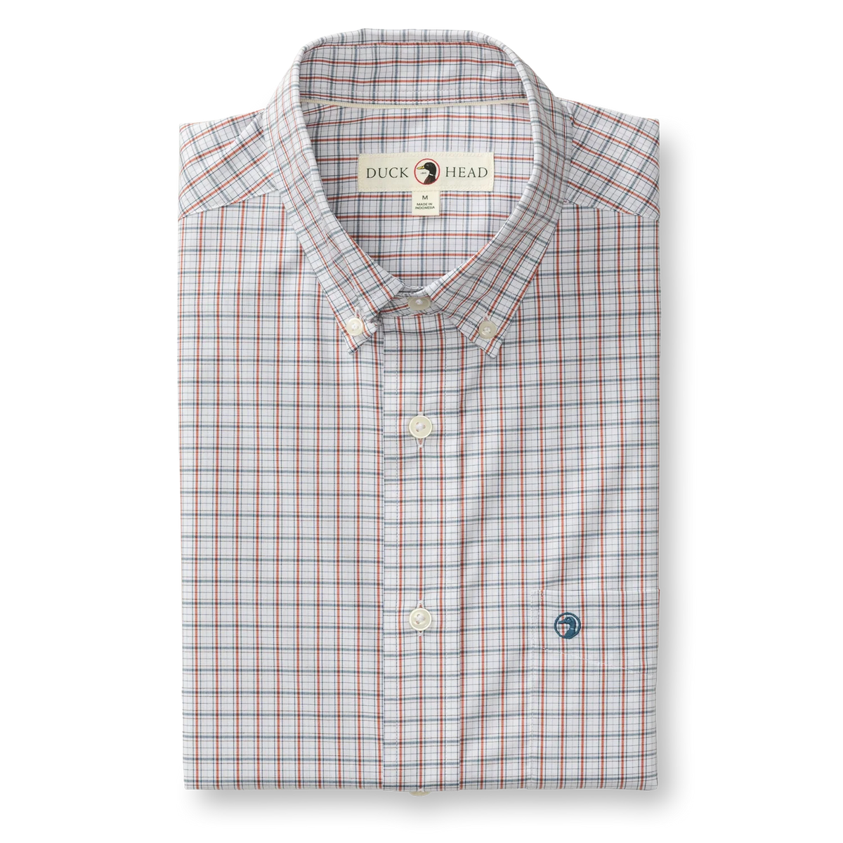 Edison Plaid Performance Poplin in Burnt Brick