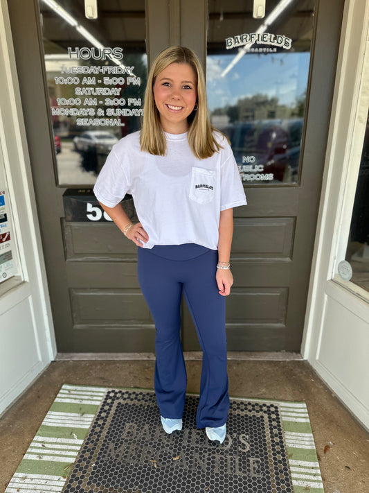 Crossover Flare Legging in Navy