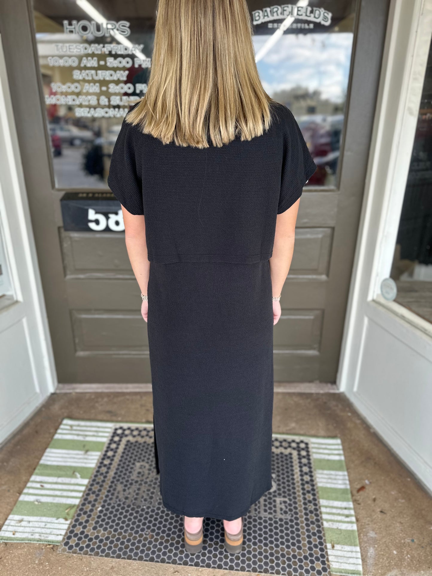Cloud Knit Overlay Midi in Black