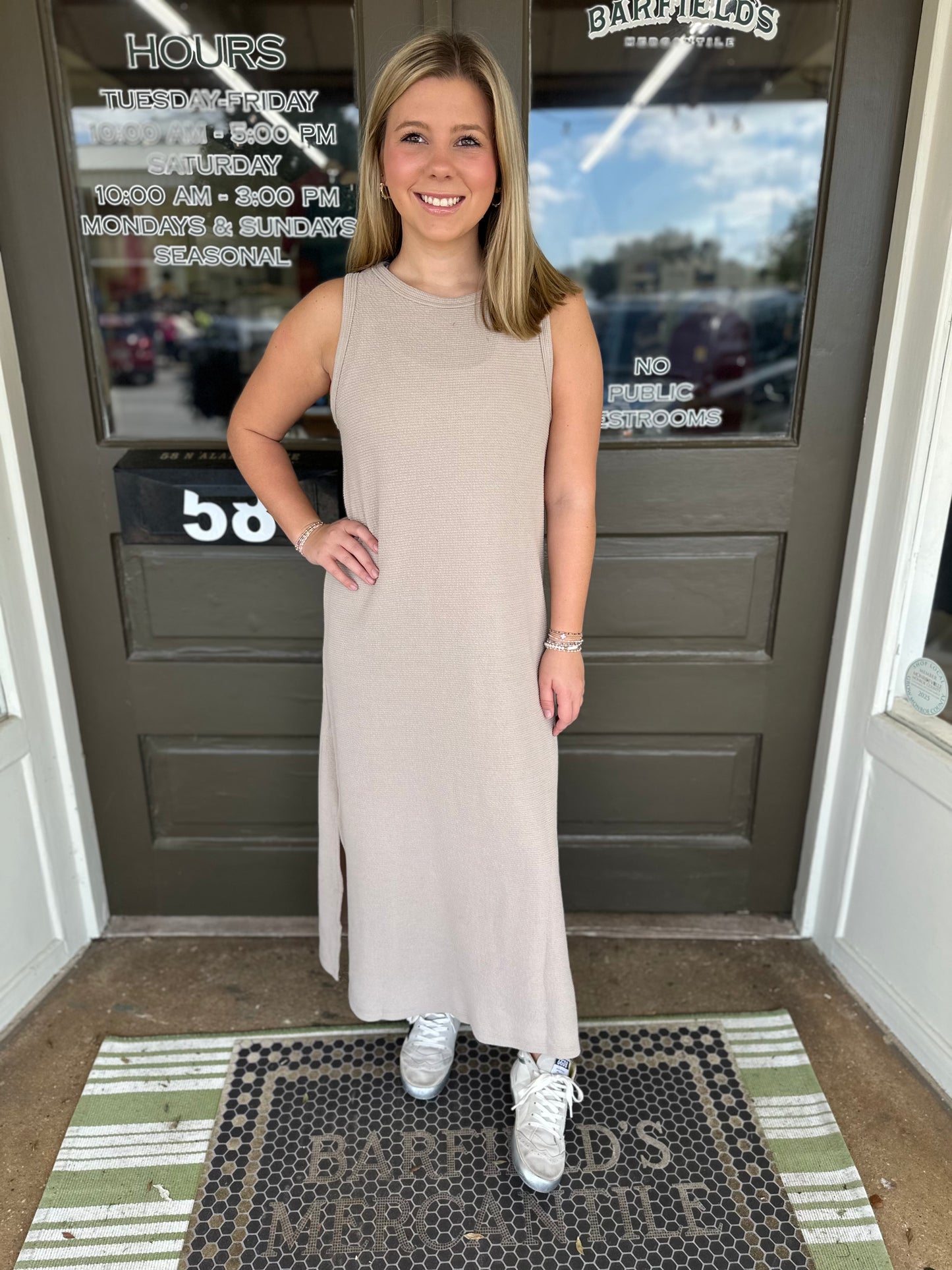 Cloud Knit Tank Midi in Taupe