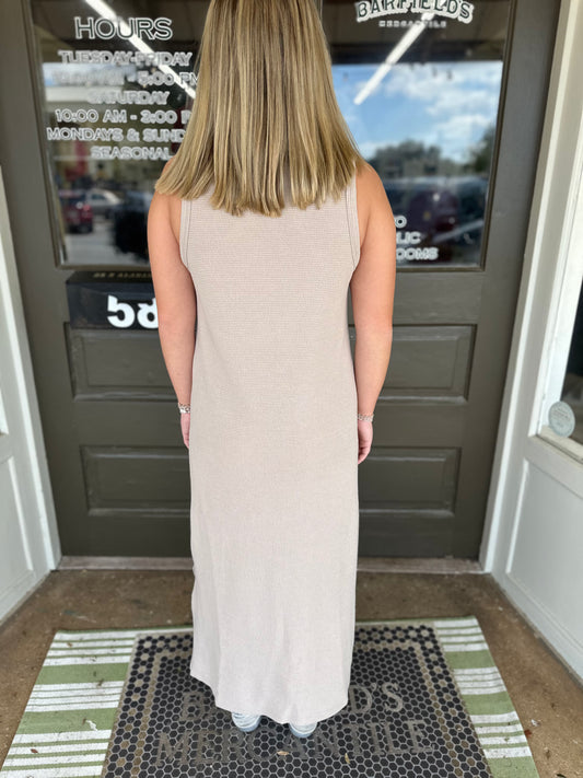 Cloud Knit Tank Midi in Taupe