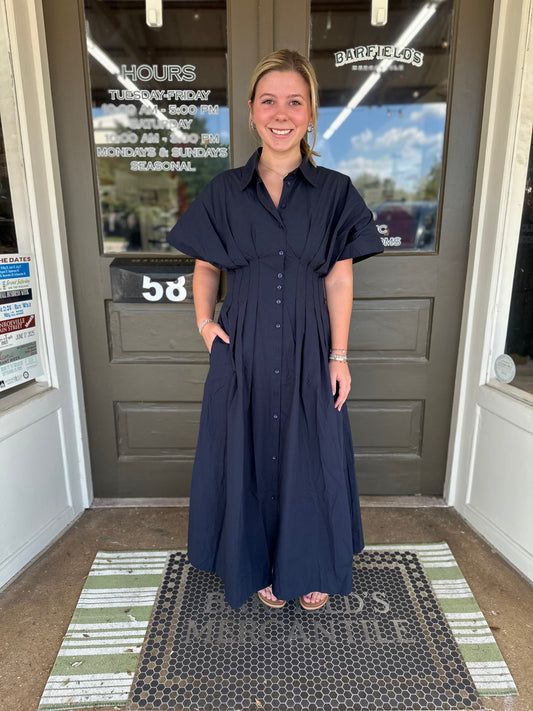 Kennedy Midi Dress in Navy