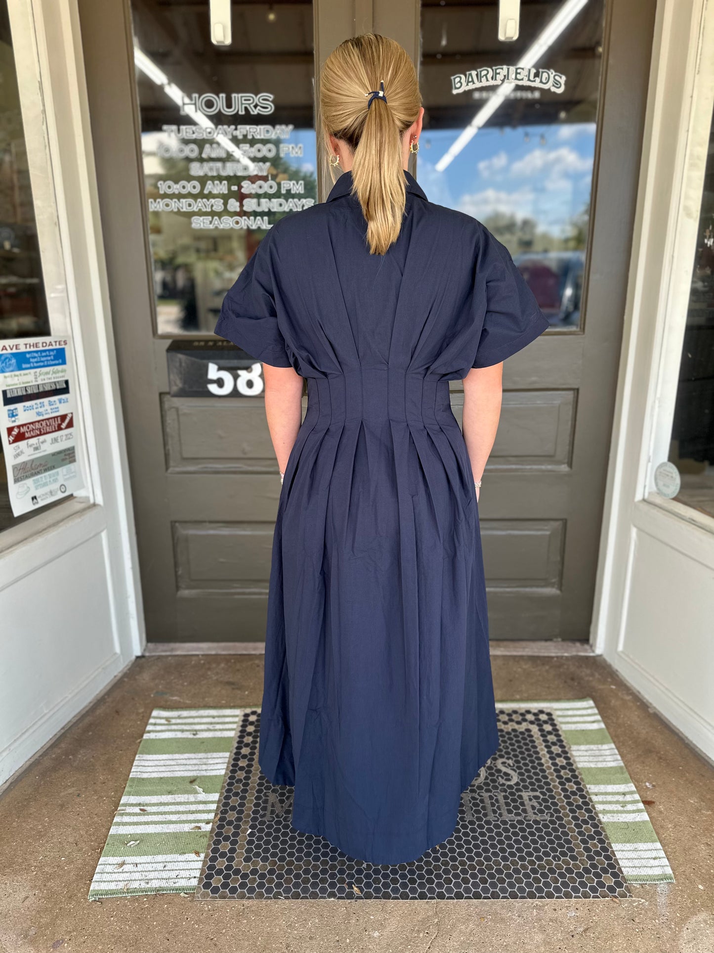Kennedy Midi Dress in Navy