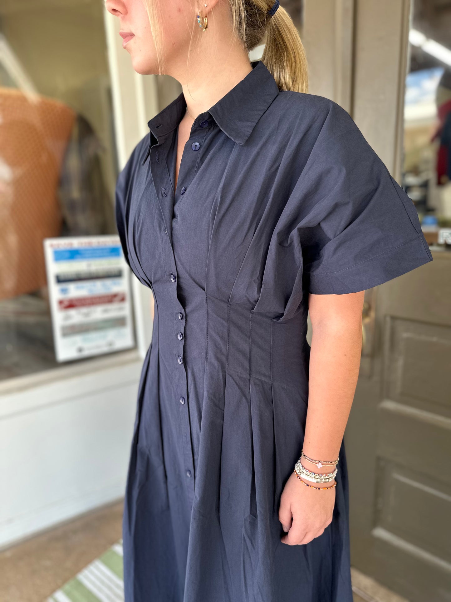 Kennedy Midi Dress in Navy