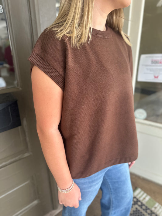 Rowan Sweater Vest in Brown