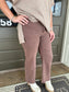 Casual Frayed Hem Pants in Brown