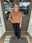 Casual Frayed Hem Pants in Black