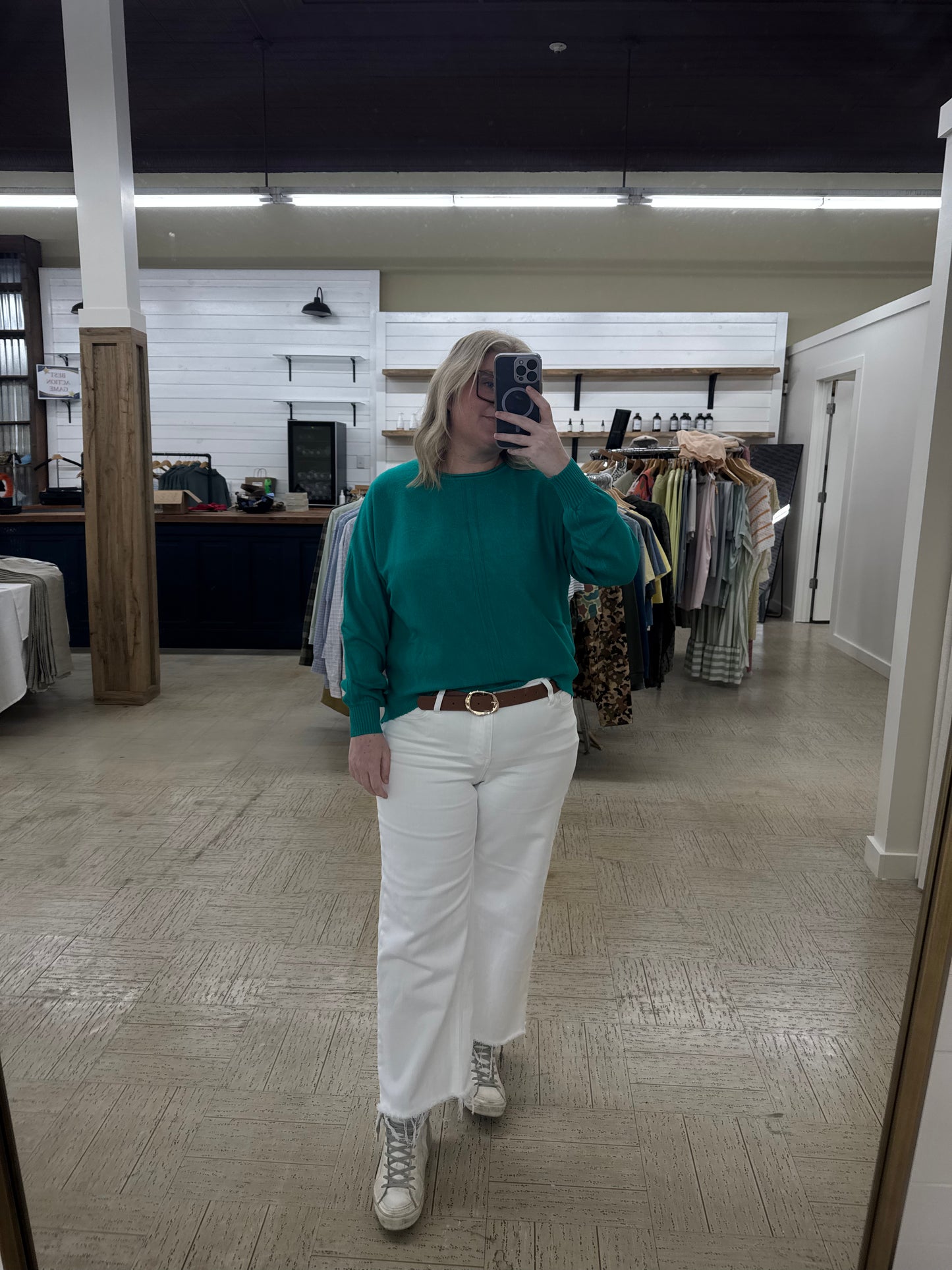 Collins Roll Neck Sweater in Green