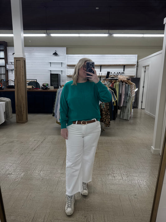 Collins Roll Neck Sweater in Green