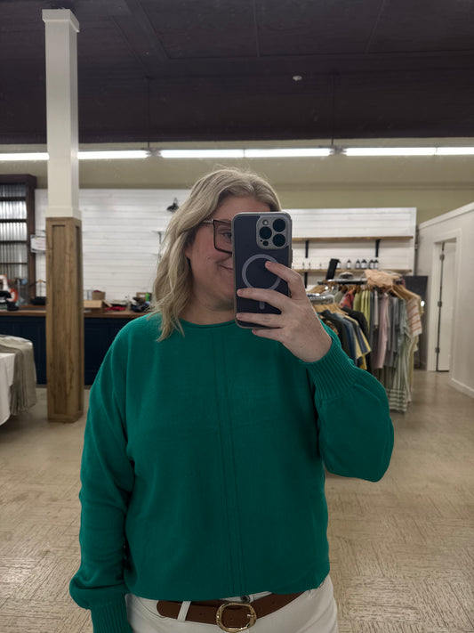 Collins Roll Neck Sweater in Green