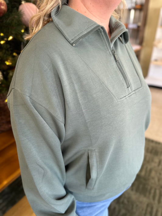 Scuba Quarter Zip in Sage