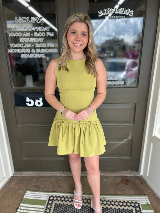 Greer Drop Waist Bow Dress