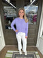 Casual Frayed Hem Pants in White