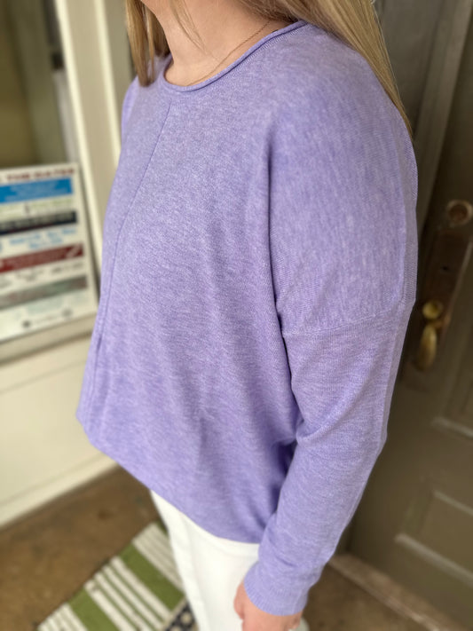 Collins Roll Neck Sweater in Lavender
