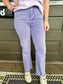 Casual Frayed Hem Pants in Lavender