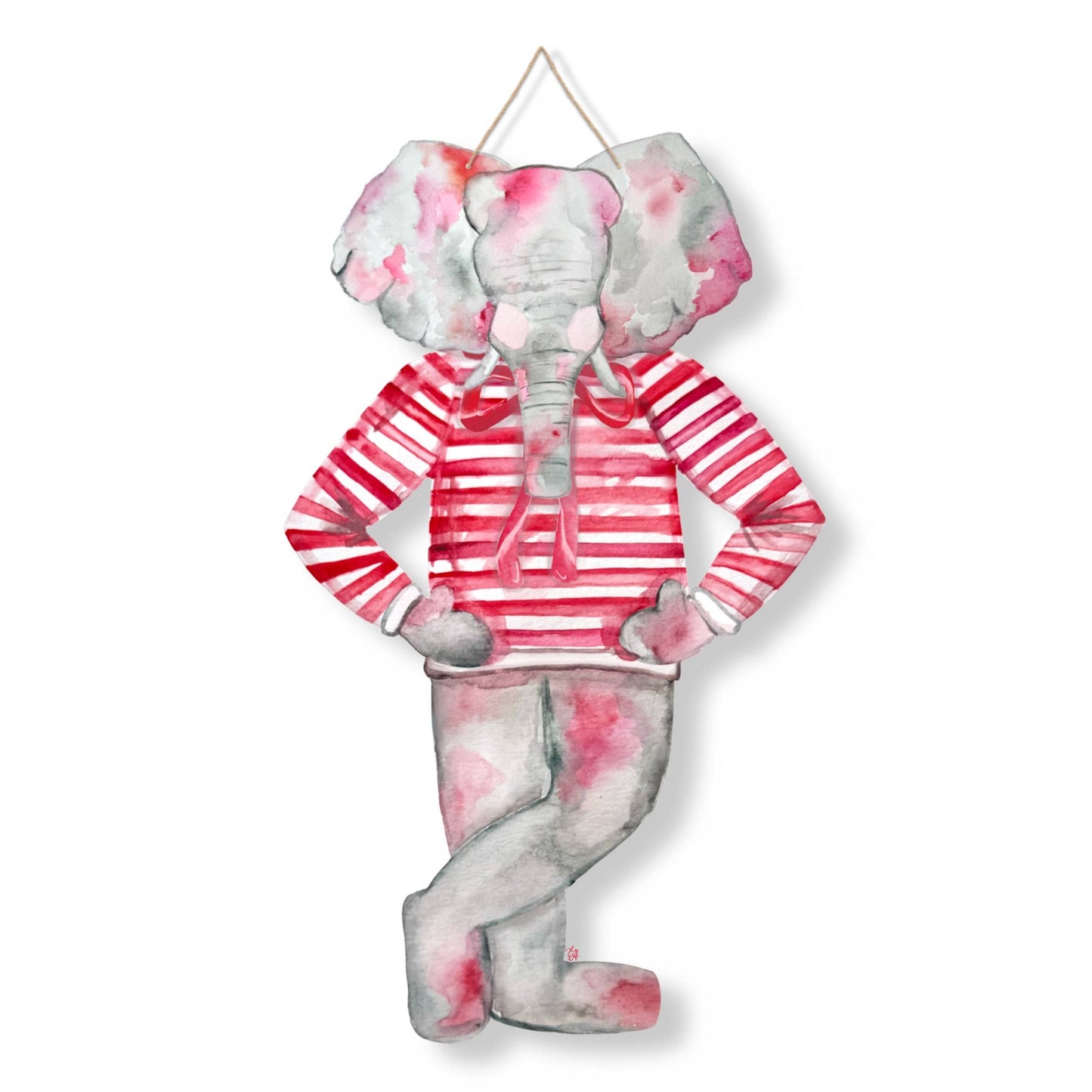 Acrylic Red Elephant Door Hanger