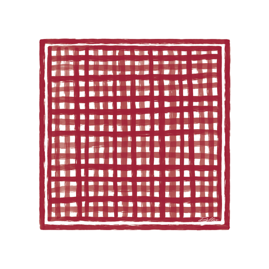 Tailgate Check Scarf in Crimson