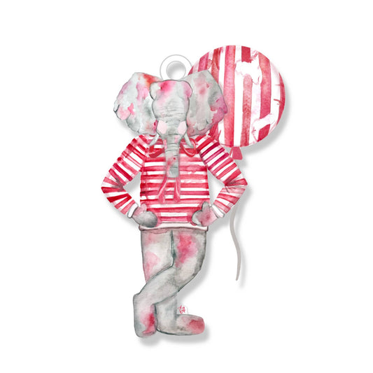 Red Elephant Acrylic Bottle Charm / Ornament